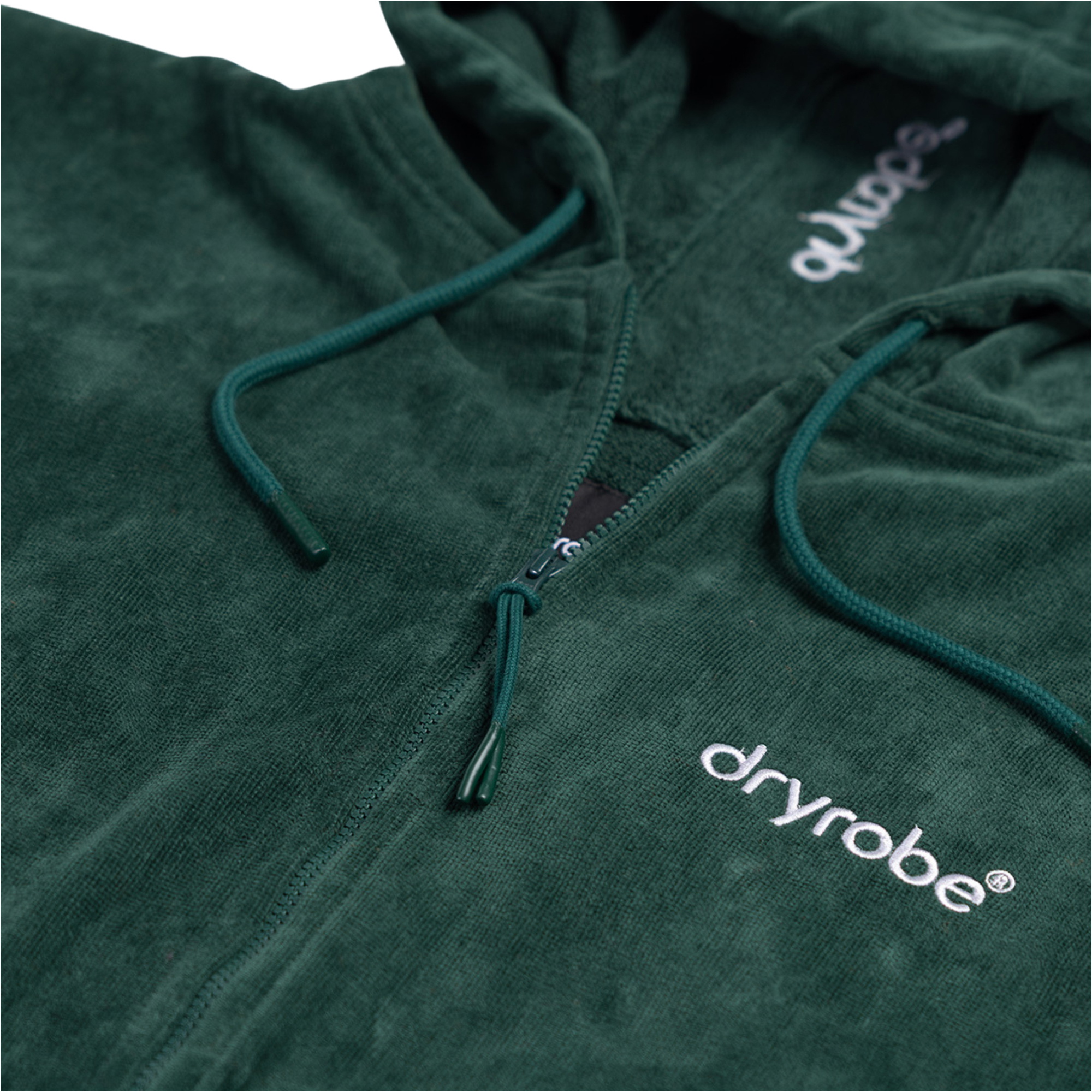 2026 Dryrobe Håndklædekåbe I økologisk Bomuld Med Gennemgående Lynlås ORGANICFZTRSG - Sycamore Green